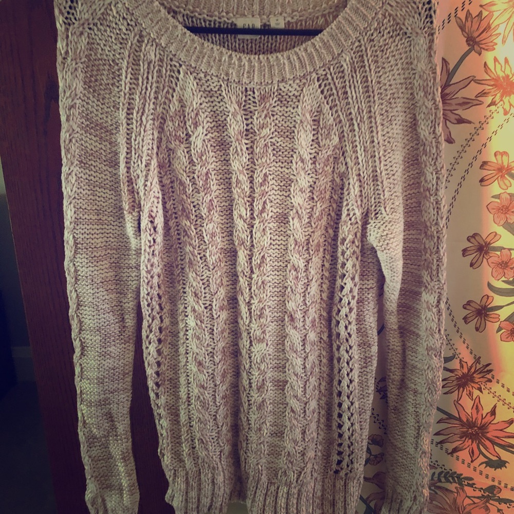 Pink & White Knitted Gap Sweater